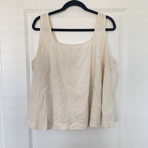 Ava & Viv Linen Blend Square Neck Sleeveless Tank Top – Women’s 1X